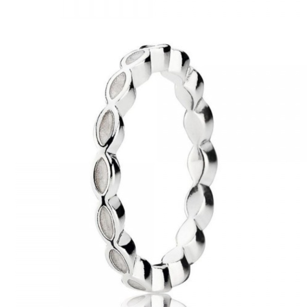 Pandora White Enamel Twist Ring